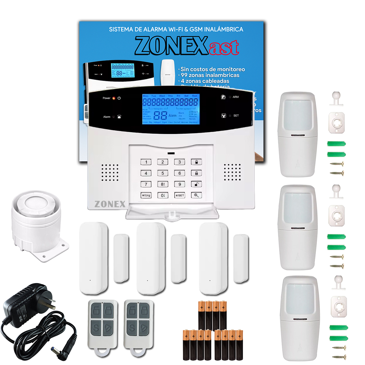 Alarma Wifi&gsm Zonex Inalambrica 6 Sensores Smartlife Tuya - Imagen 2